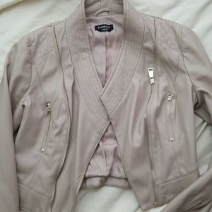 Bebe cropped leather jacket M